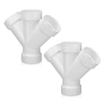 Pushglossy 2 Pcs 1 1/2 Inch Schedule 40 PVC Dwv Double Wye Fitting | Schedule by Pushglossy