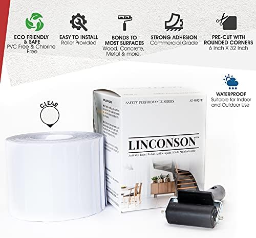 linconson | 6” x 32” | Clear Slip Resistant Stairs Tread Grip Tape Anti Slip - Image 2