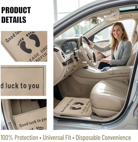 50PCS 16 x 20 Car Paper Floor Mat, Disposable Kraft Paper Vehicle Floor Foot - Image 3