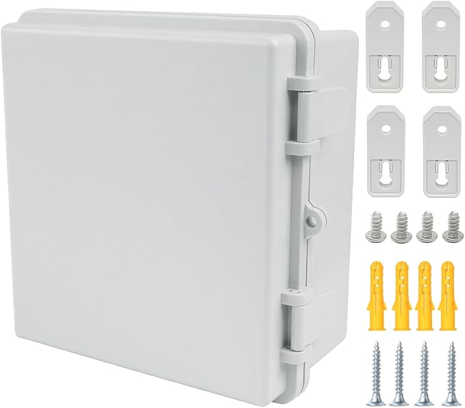Junction Box, Hinged Grey Cover IP67 Waterproof ABS Project Box by Otdorpatio