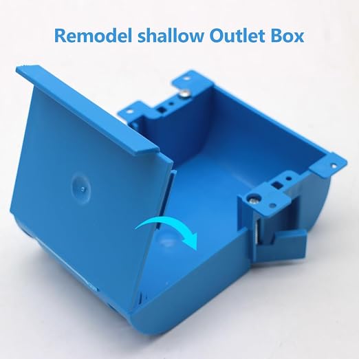 1-Gang Blue Shallow Work Box, 18 cu in, 12 Pack | Features Old Work Outlet Box; - Image 3
