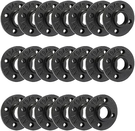 1" Heavy Duty Black Floor Flange, Home TZH 20 Pack Malleable iron Pipe Flange by HomeTZH