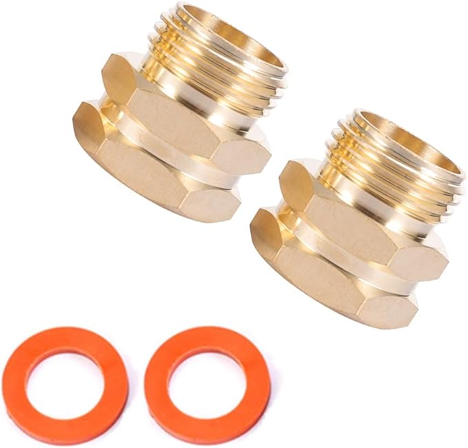 Brass Garden Hose Adapter, 3/4”GHT Male x 3/4”NPT Female Connector, GHT to NPT by Kbrotech