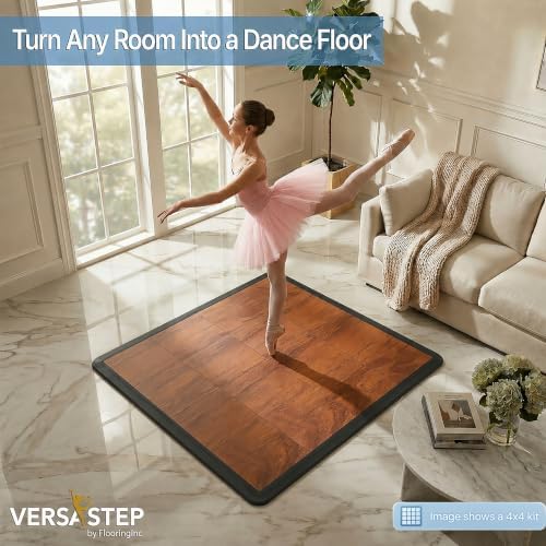 Flooring Inc's 3/8" Thick Interlocking Lightweight Plastic Practice Dance Floor - Image 2