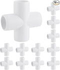 12 Pack 3/4 Inch 4 way Cross PVC Fittings Furniture Grade Elbow Fittings by carvedexquisitely