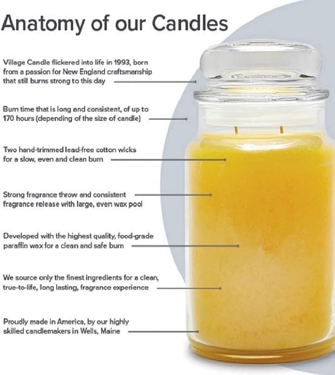 Village Candle Spiced Vanilla Apple, Large Glass Apothecary Jar Scented Candle - Image 3