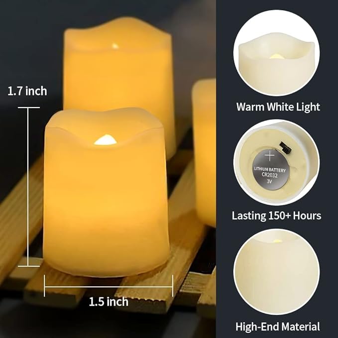 SHYMERY Flameless Votive Candles, Flameless Flickering Electric Fake Candle - Image 4