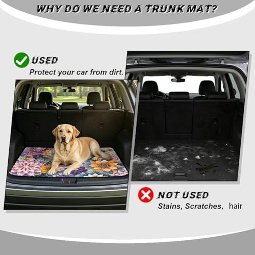 Purple Floral Car Trunk Mat Universal Fit 29"x39" - Image 4