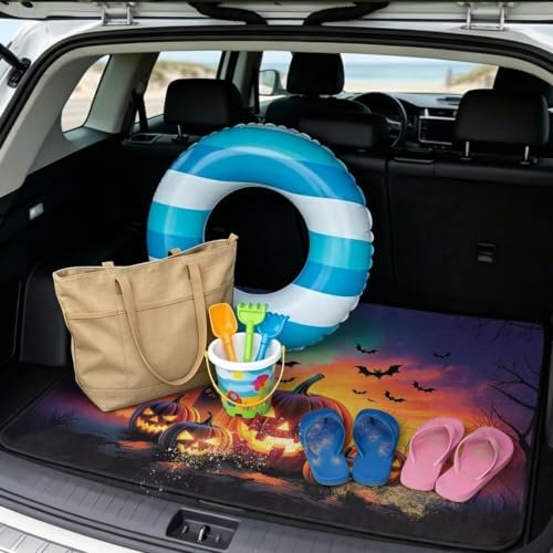 Sunset Pumpkin Universal Car Trunk Mat, Waterproof Cargo Liner - Image 2