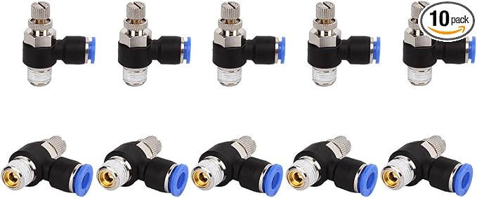 SNS Air Flow Control Valve Push To Connect Fitting Speed Control Valve 3/8"Tube by SNS