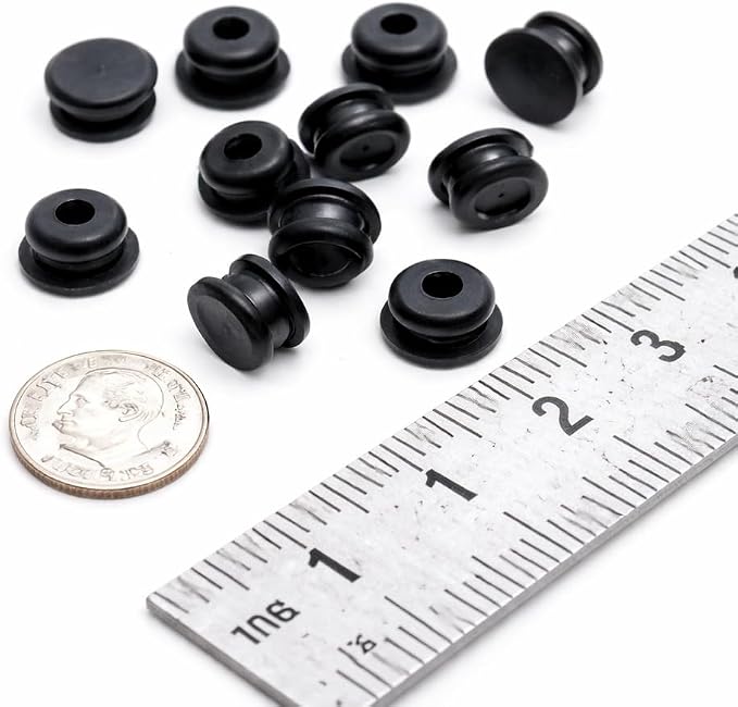 1/4" Silicone Rubber Panel Plug Solid Grommet Knockout Hole Cover Fits 1/16" to - Image 4