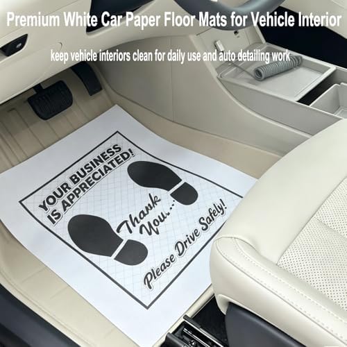 Tuklye White Car Paper Floor Mats : Disposable Floor Cars Auto Vehicles - Image 2