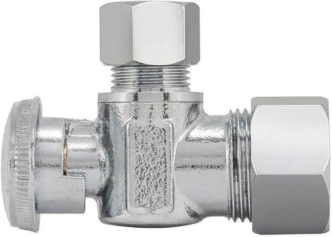 Eastman 3/8 Inch OD x 5/8 Inch OD Quarter Turn Angle Stop Valve, Brass Plumbing - Image 2