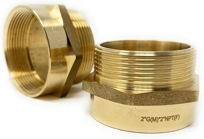 Cascada Lead-Free Brass Adapter, G Thread British BSPP Male to NPT Female |) by CascadaShowers