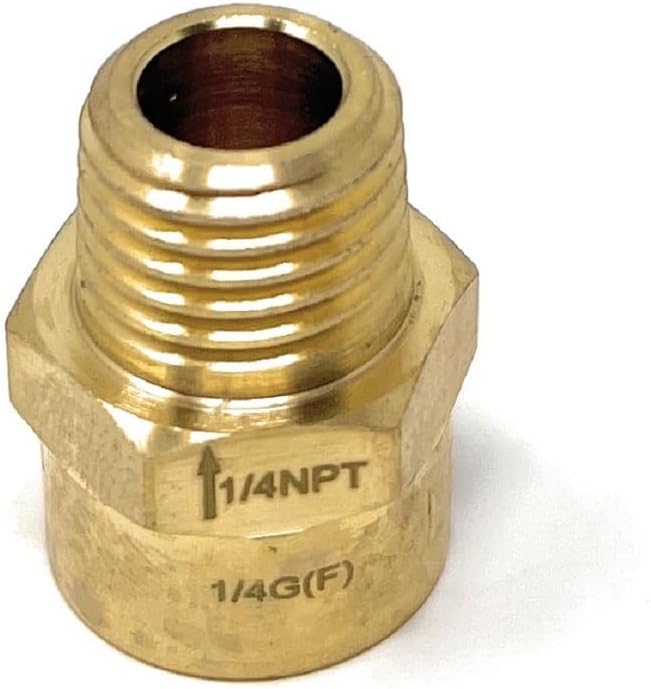 Cascada Lead-Free 1/4" G Thread Female to NPT Male Adapter | Brass Pipe Fitting - Image 4