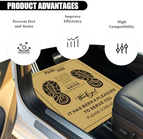 50PCS 16 x 20 Car Paper Floor Mat, Disposable Kraft Paper Vehicle Floor Foot - Image 4