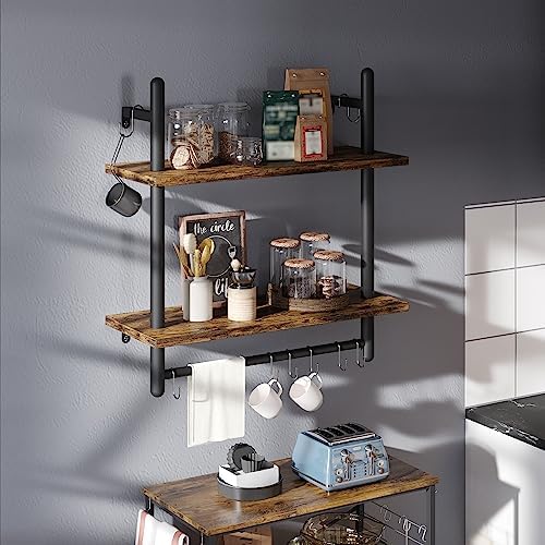 Bestier 24" 2 Tier Industrial Pipe Wall Shelf - Image 4