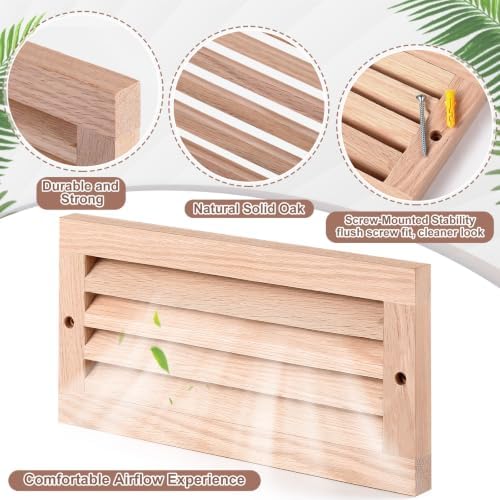 Weysat 1 Pcs 6 x 12 Inch Oak Hardwood Air Return Vent Cover - Image 3