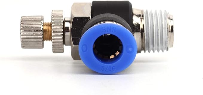 SNS 5/16"Tube OD x 1/4 NPT 90 Degree Elbow Air Flow Control Valve Push To - Image 3