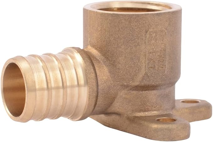 SharkBite 1/2 PEX Pipe x 1/2 Inch FNPT Crimp 90 Degree Drop Ear Elbow, Brass - Image 8