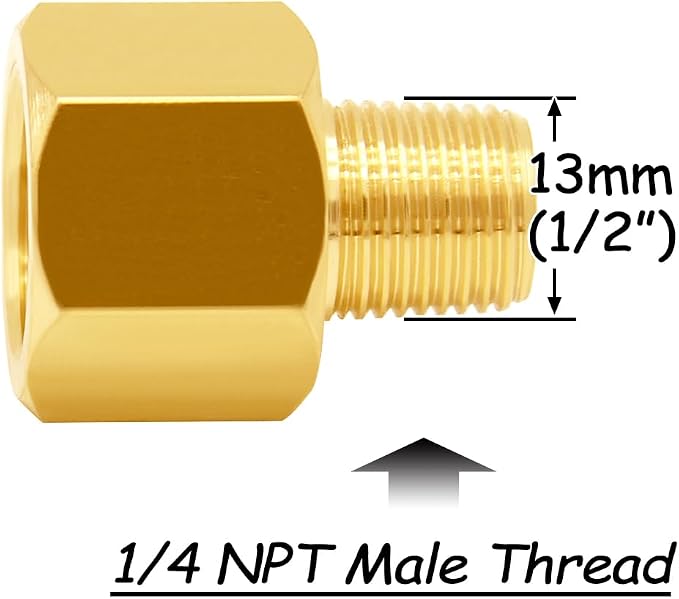 Uenede Brass 3/8" NPT Female to 1/4" NPT Male Reducer Adapter - Image 3