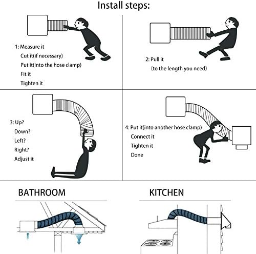 Omont Dryer Vent Hose 4 Inch 10FT Flexible Dryer Ducting Tube Air Duct Aluminum - Image 4