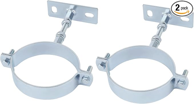 2 Pcs 3 Inch Adjustable Pipe Bracket, Heavy Duty Galvanized Steel Split Ring by DIANGUOLUZHE