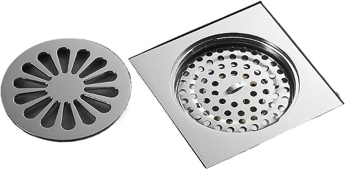 1pc Silver Square Floor Drain 10 * 10cm - Image 3
