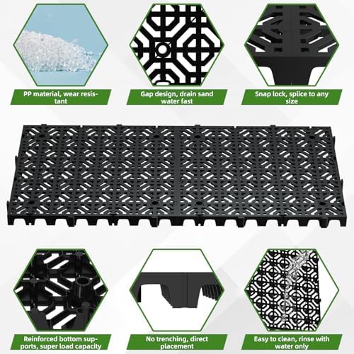 10 Pcs 15.7" x 15.7" Heavy Duty Ground Protection Mats, Interlocking Non-Slip - Image 3