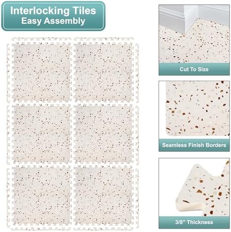 Sorbus 120 Sq. Ft. Interlocking Terrazzo Foam Floor Tiles - Image 6