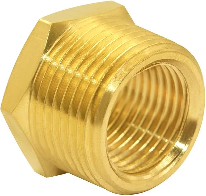 Joywayus 2Pcs Brass Reducing Hex Bushing 1" NPT Male to 3/4" NPT Female | Cast - Image 5