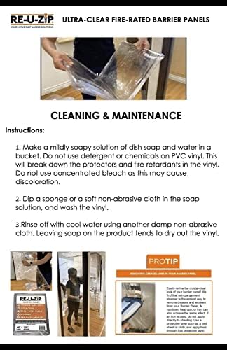 RE-U-ZIP Ultra-Clear Dust Barrier Panel | FR Vinyl Plastic Containment Tarp | - Image 3