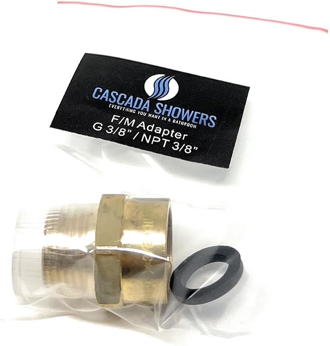 Cascada 3/8" G Thread Female to NPT Male Adapter Lead-Free | Brass Pipe Fitting - Image 4