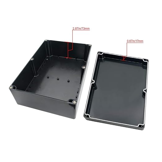 ABS Plastic Electrical Project Case Power Junction Box, Project Box Black 10.4" - Image 3