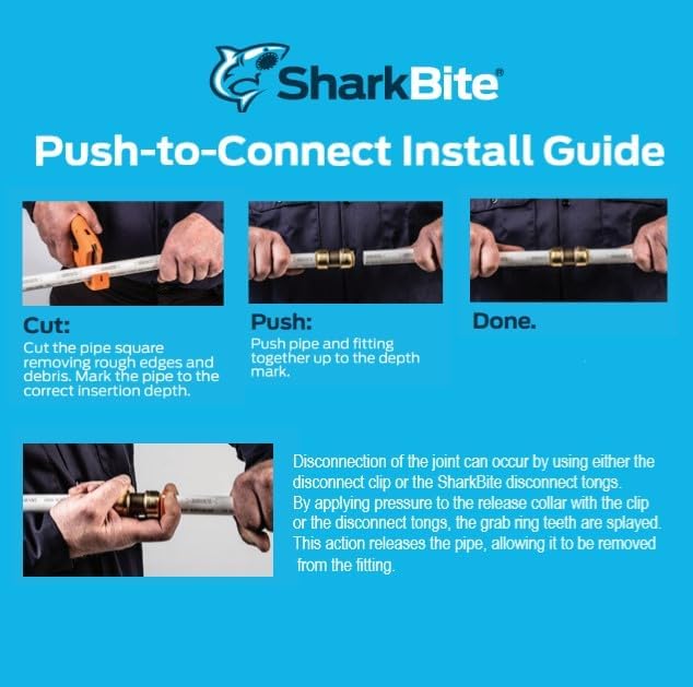 SharkBite 1/2 Inch x 3/4 Inch MHT Washing Machine Angle Valve, Push To Connect - Image 6