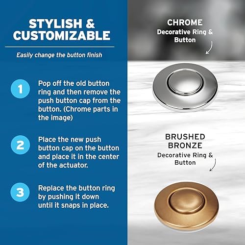 InSinkErator STC-MTBLK Push SinkTop Switch Button, Matte Black - Image 6