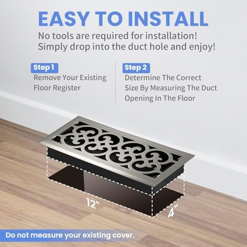 Howeall 4x12 Inches 2 Pack Heavy Duty Walkable Floor Register Easy Adjust Air - Image 6
