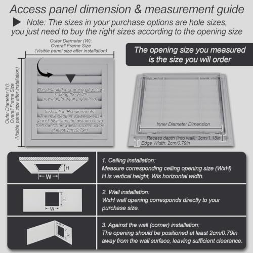Light Gray Air Return Grille, Aluminum Access Panel - Image 2