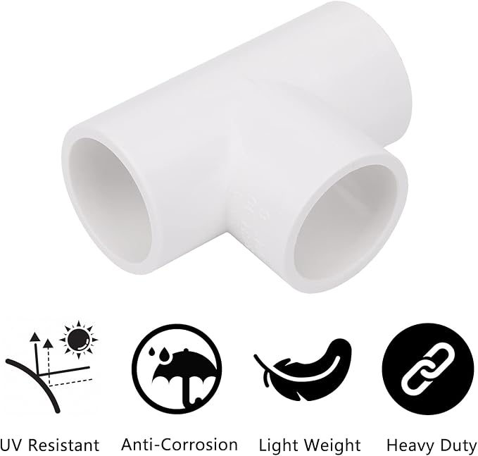 20 Pack 3/4in Tee 3 Way PVC Pipe Fittings Connector, Furniture Build Grade - Image 4