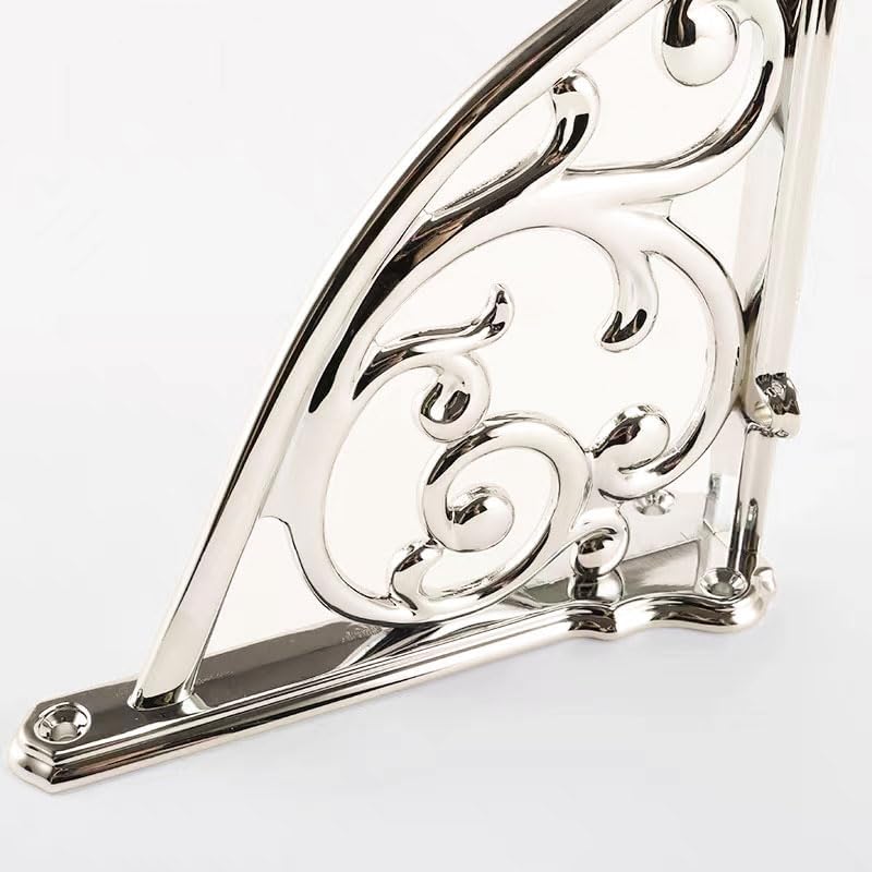 Khtumeware Polished Nickel Shelf Bracket 8 Inch, 4 Pack Decorative Brackets - Image 3