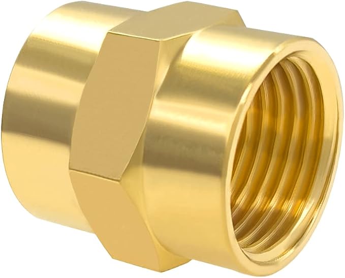 Hooshing 5PCS Brass Coupling Pipe Fitting, 3/8" x 3/8" NPT Female Coupler - Image 6