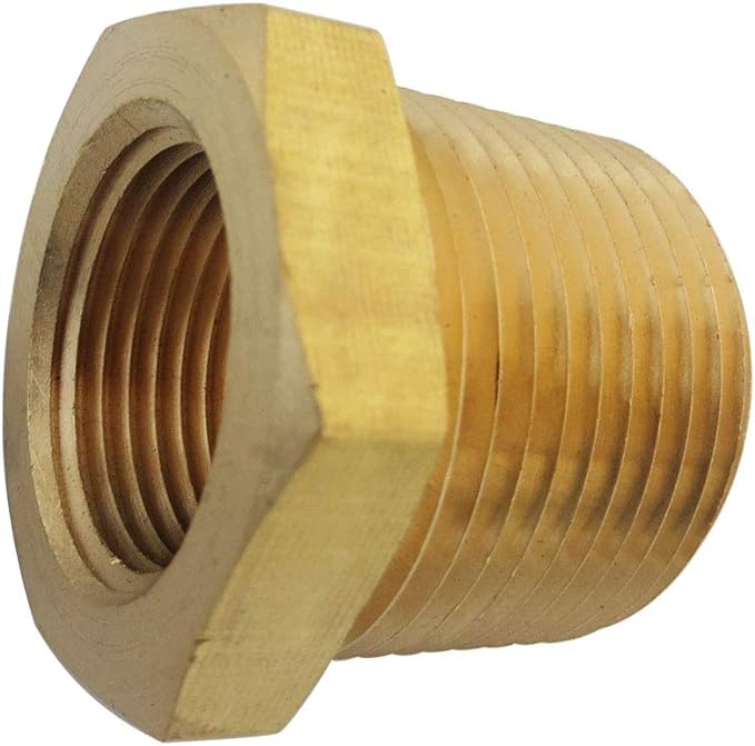 3/4" NPT Male x 1/4" NPT Female Brass Bushing Reducer Reducing Pipe Adapter - Image 3