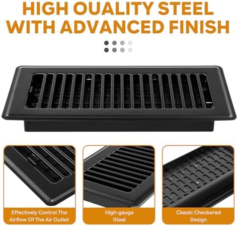 4 x10 Floor Registers, Floor Vent Covers 10 Pack, Heavy Duty Steel Walkable - Image 3