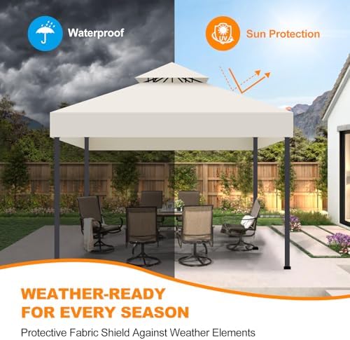10x10 Canopy Replacement Top Cover Canopy Top Replacement Double Layer Vented - Image 2