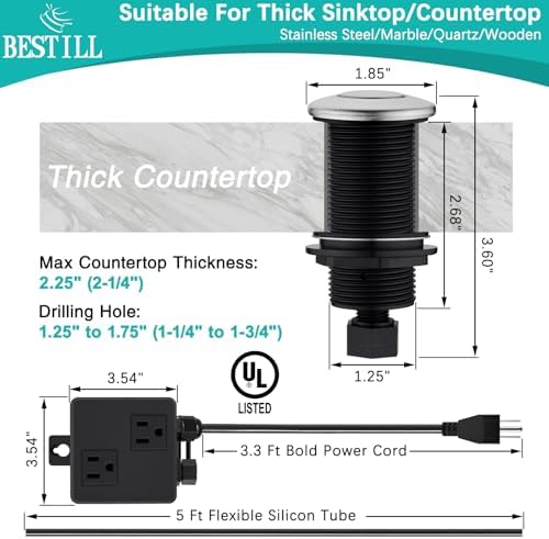 BESTILL Sink Top Garbage Disposal Air Switch Kit - Image 5
