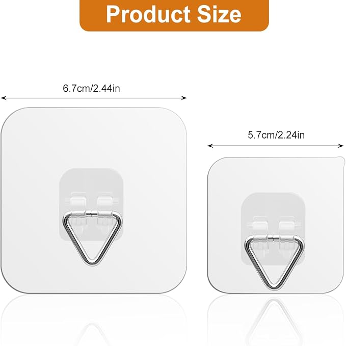 20 Pcs Clear Adhesive Plate Hangers, Invisible Vertical Wall Art Display Holder - Image 2