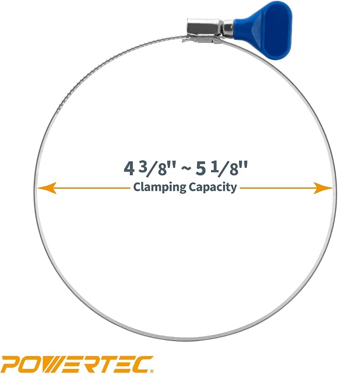 POWERTEC 70249 5 Inch Key Hose Clamp, Thumb Screw Key Adjustable Stainless - Image 2