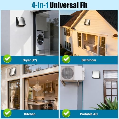 6 Inch Dryer Vent Cover Outside, Stainless Steel Exterior Wall - Image 7