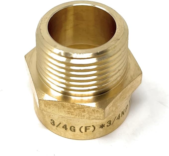 G Thread 3/4" Female to NPT Thread 3/4" Male Pipe Fitting Adapter - Image 7