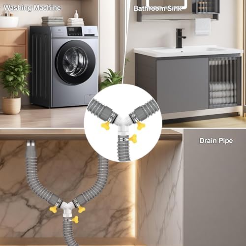 Drain Hose Fitting Tee Washing Machine Drain Hose Tee Extension Fitting - Image 6